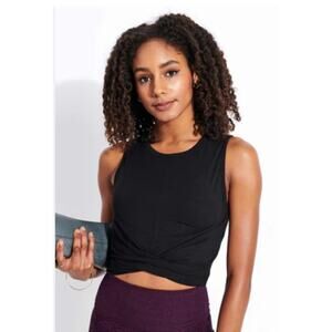 Alo Yoga Cover Twist Front Cropped Tank Black Size Small